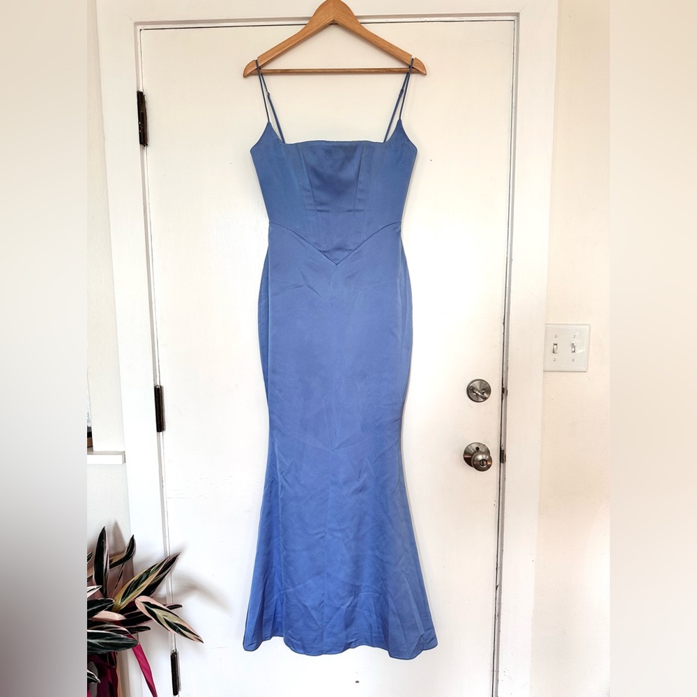 House of CB OLIVETTE
Periwinkle Satin Corset Maxi Dress - Picture 2 of 5